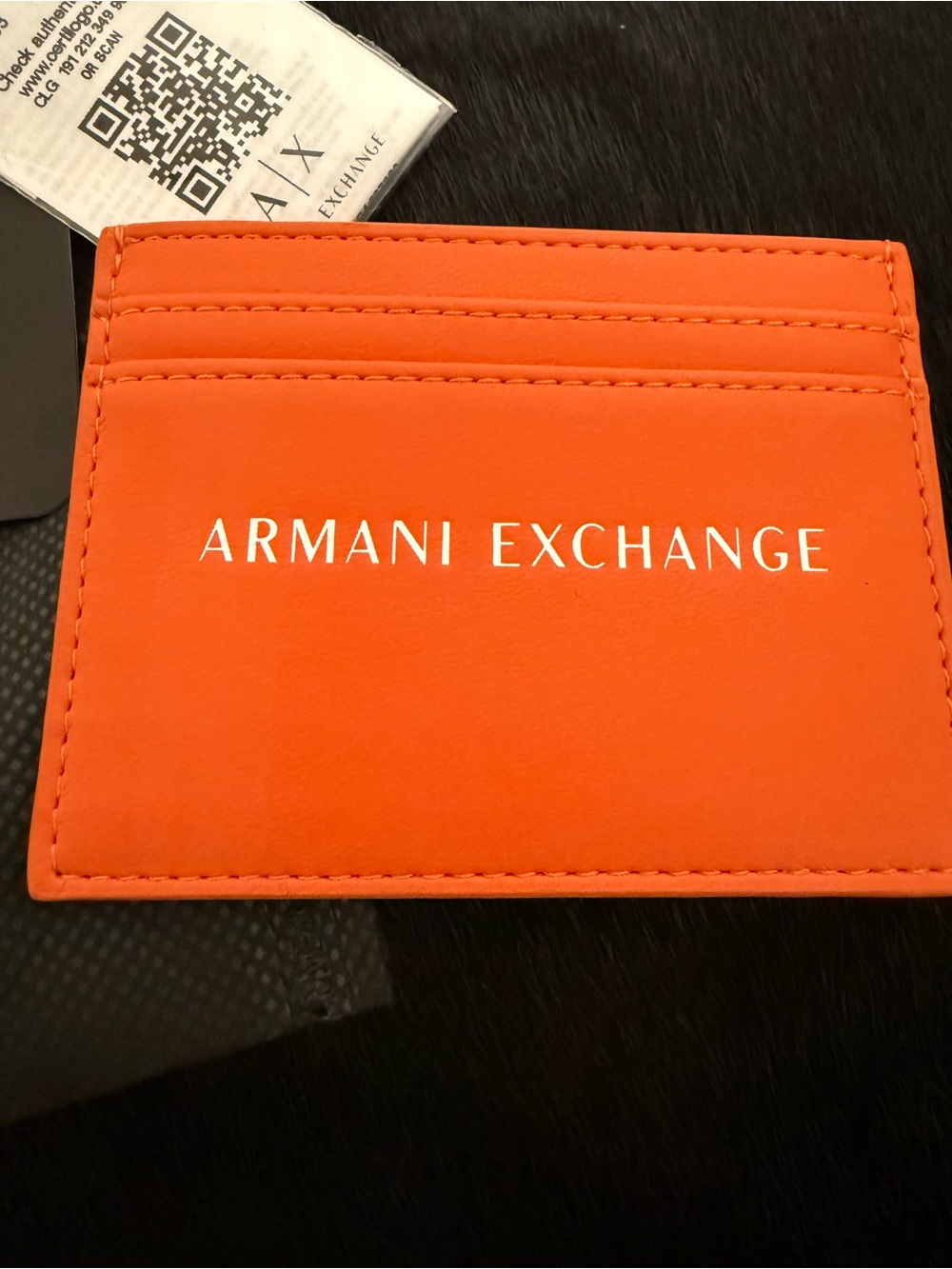 NWT Armani Exchange Orange Card Holder - Picture 4 of 5